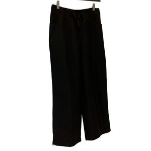 Island Traders Pants Drawstring Front Elastic Back Zipper Lagonlook Black Medium